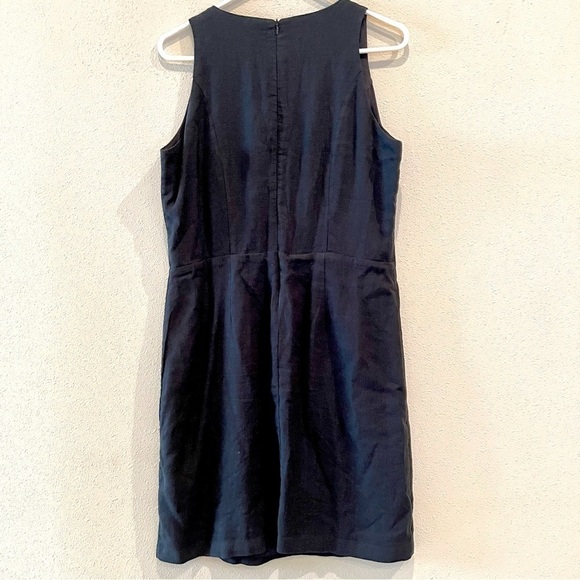 Jason Wu Linen black Palm Embroidered Sheath Dress Sleeveless Size 6 - Picture 4 of 7